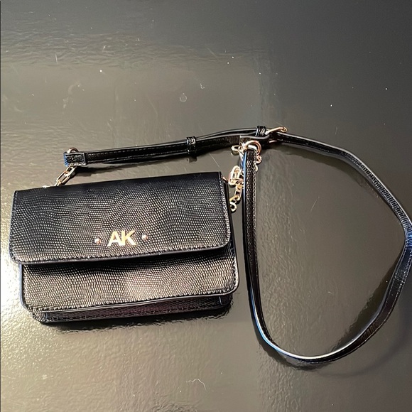 Anne Klein Black Crossbody Bag with Gold Accents - Picture 1 of 6